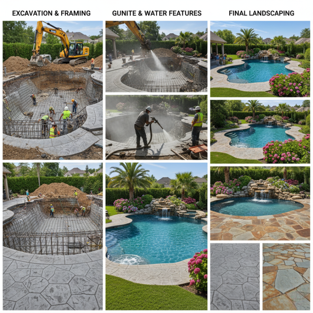 pool installation, inground pool installation, swimming pool installation